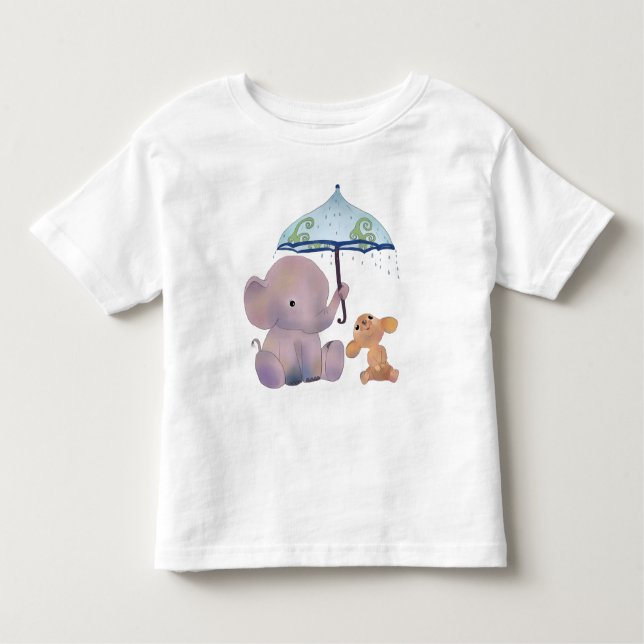 T-shirt Pour Les Tous Petits Souris et éléphant (Devant)