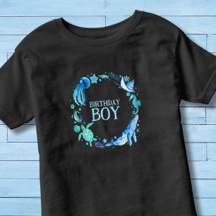 T-shirt Pour Les Tous Petits Sous la mer Anniversaire Boy Aquarelle Océan Anima