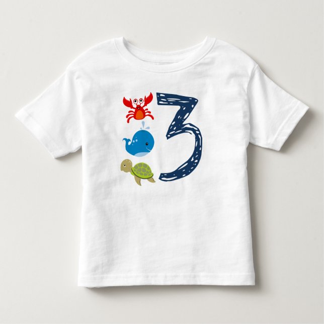 T-shirt Pour Les Tous Petits Sous la mer Shirt Ocean Party Fournitures (Devant)