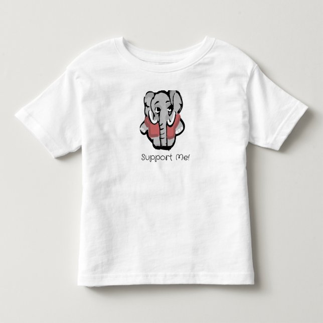 T-shirt Pour Les Tous Petits Soutenez-moi Éléphant (Devant)