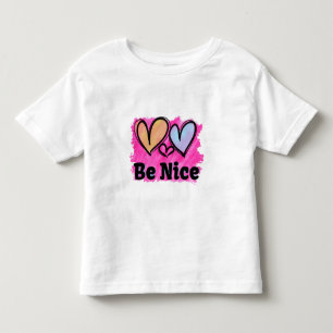 T-shirt Pour Les Tous Petits Soyez Gentils Cœurs Aquarelle