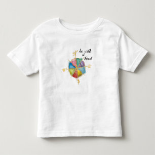 T-shirt Pour Les Tous Petits Soyez sauvage à la citation de coeur avec Compas
