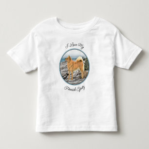 T-shirt Pour Les Tous Petits Spitz finlandais à Seashore Peinture - Chien Art