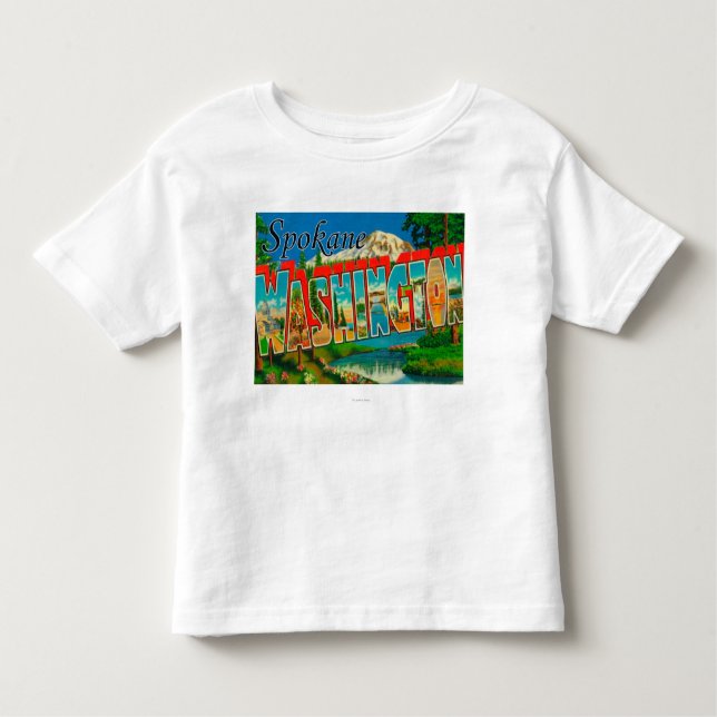 T-shirt Pour Les Tous Petits Spokane, Washington - grandes scènes de lettre (Devant)