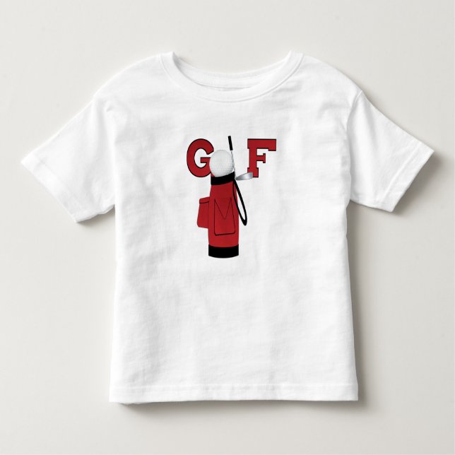 T-shirt Pour Les Tous Petits Sports de golf avec le sac rouge (Devant)