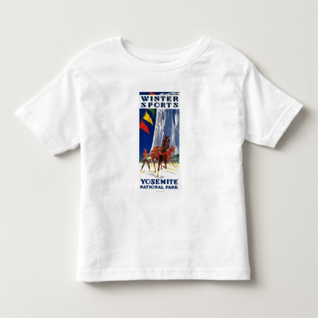 T-shirt Pour Les Tous Petits Sports d'hiver chez Yosemite PosterYosemite, CA (Devant)