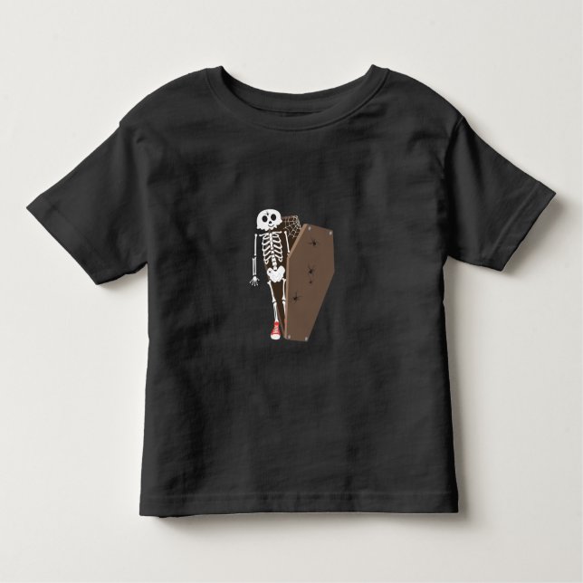 T-shirt Pour Les Tous Petits Squelette et café Halloween Design (Devant)