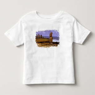 T-shirt Pour Les Tous Petits Statue Moai de la plate-forme Tahai Abstraits Pâqu