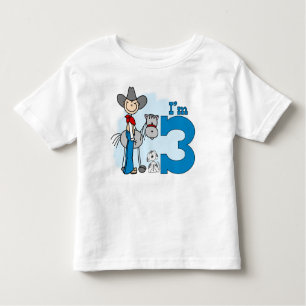 T-shirt Pour Les Tous Petits Stick Cowboy 3e anniversaire