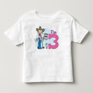 T-shirt Pour Les Tous Petits Stick Cowgirl 3e anniversaire