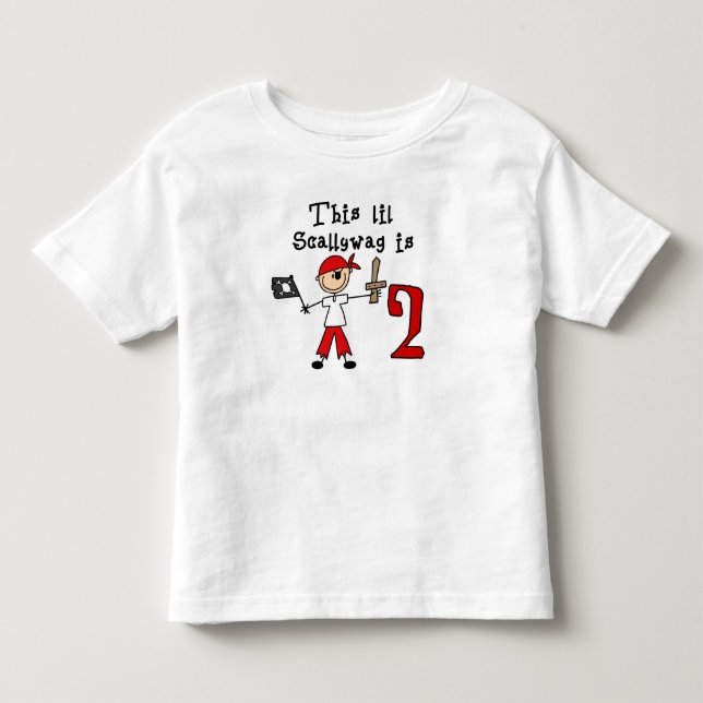 T-shirt Pour Les Tous Petits Stick Pirate 2e anniversaire (Devant)