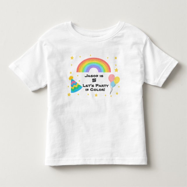 T-shirt Pour Les Tous Petits Style Crayon modifiable - Célébration Arc-en-ciel (Devant)