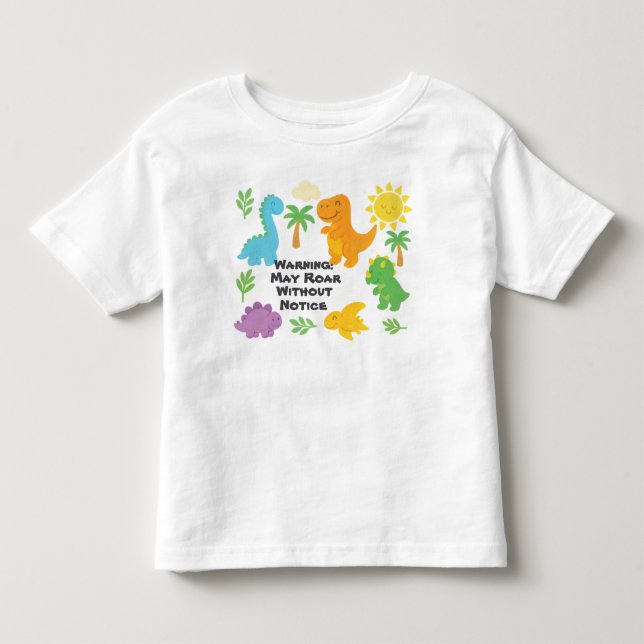 T-shirt Pour Les Tous Petits Style de crayon modifiable – Dinosaure Roarsome (Devant)