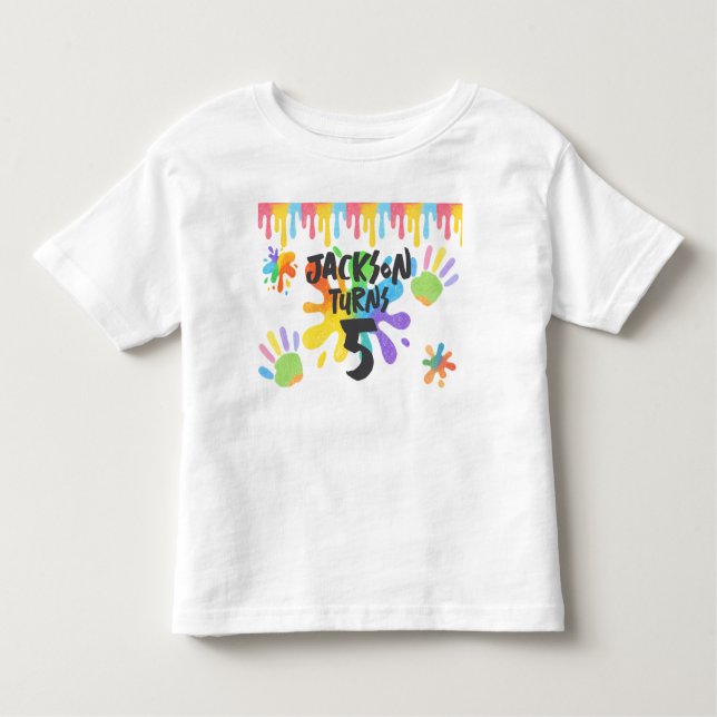 T-shirt Pour Les Tous Petits Style de rayonne modifiable - Peinture d'art et pi (Devant)