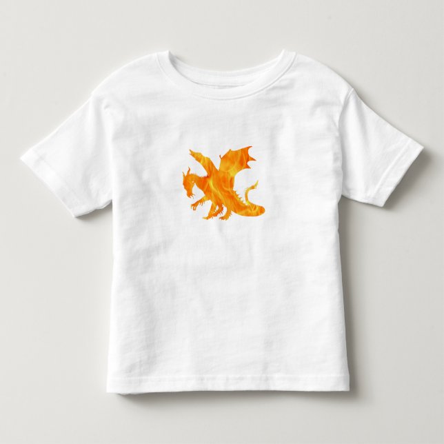 T-shirt Pour Les Tous Petits Stylized image of Dragon in flame (Devant)