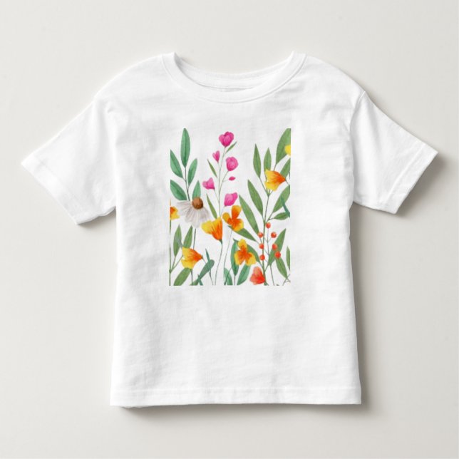 T-shirt Pour Les Tous Petits Sublimation fleur sauvage (Devant)