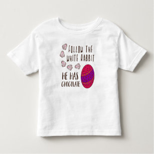 T-shirt Pour Les Tous Petits Suivez Le Lapin Blanc Drôle Mignonne Pâques Dit