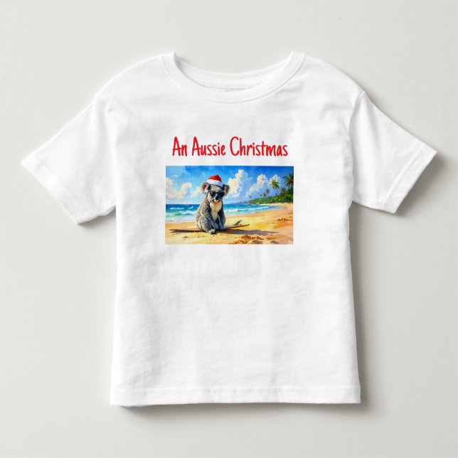 T-shirt Pour Les Tous Petits Sun et Surf Koala Santa Hat (Devant)