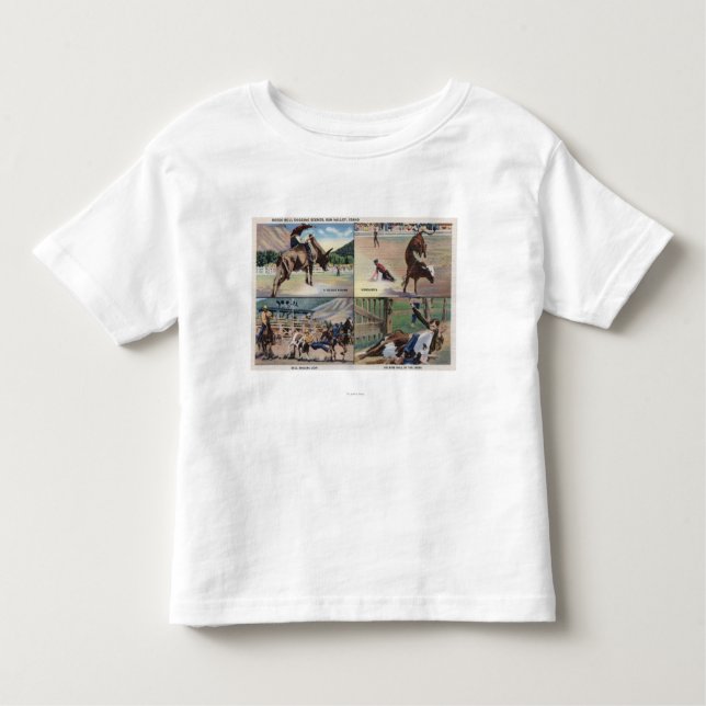 T-shirt Pour Les Tous Petits Sun Valley, scènes de poursuite d'IDRodeo Taureau (Devant)