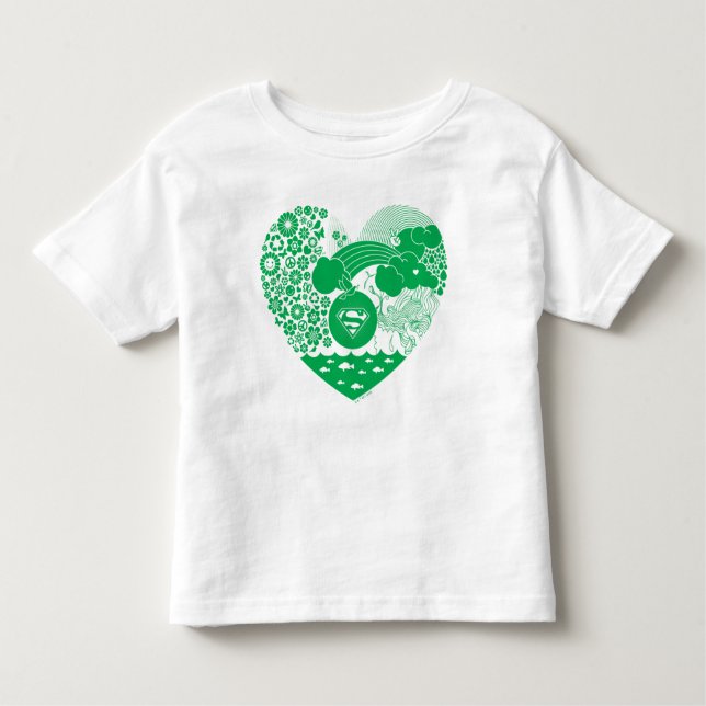 T-shirt Pour Les Tous Petits Supergirl Floral Peace Heart Graphisme (Devant)
