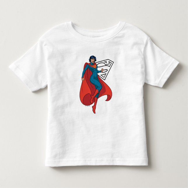 T-shirt Pour Les Tous Petits Supergirl Hovering en costume bleu (Devant)