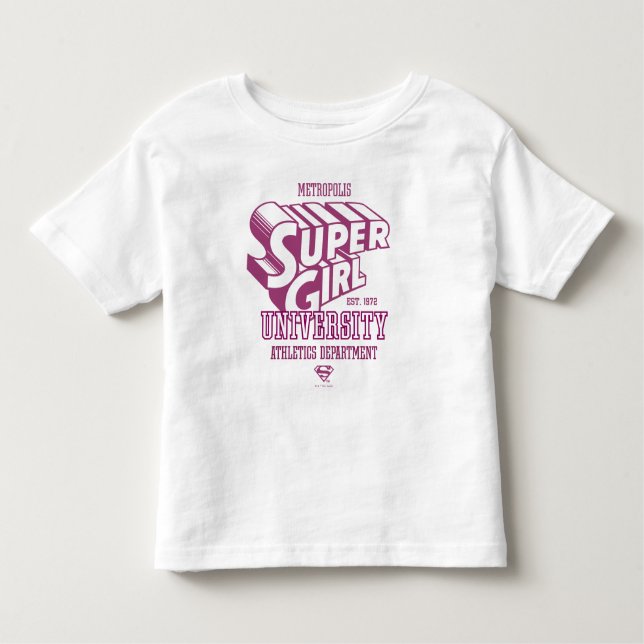 T-shirt Pour Les Tous Petits Supergirl Metropolis University Athletics Départem (Devant)