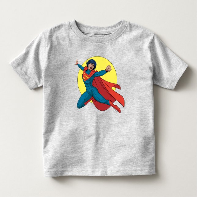 T-shirt Pour Les Tous Petits Supergirl volant en costume bleu (Devant)