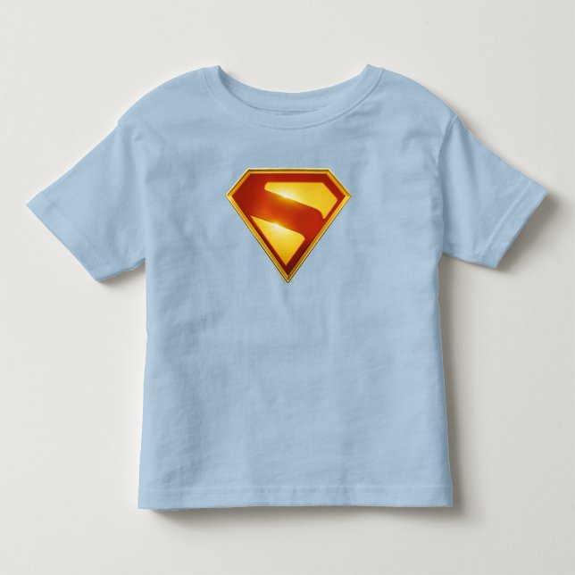 T-shirt Pour Les Tous Petits Superman Bouclier Doré Brillance (Devant)