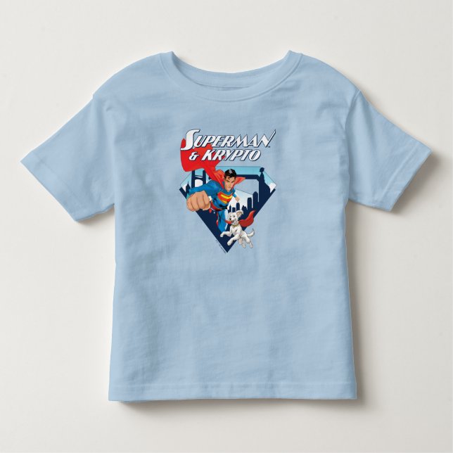 T-shirt Pour Les Tous Petits Superman et Krypto s'envolent (Devant)