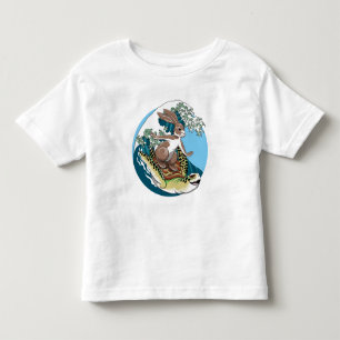 T-shirt Pour Les Tous Petits Surf d'été - Illustration de tortue et lapin