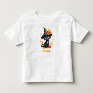 T-shirt Pour Les Tous Petits Sweet Halloween Chat Nom personnalisé