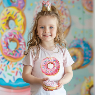 T-shirt Pour Les Tous Petits Sweet Time Pastel Pink Donut Anniversaire