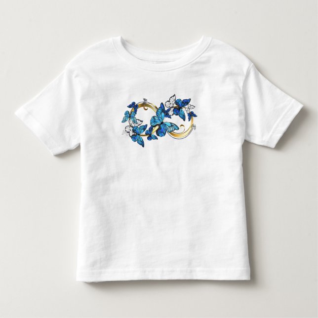 T-shirt Pour Les Tous Petits Symbol Infinity of Blue Morpho Butterflies (Devant)
