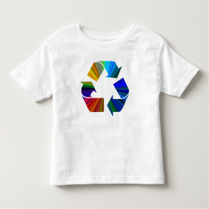 T-shirt Pour Les Tous Petits Symbole du panneau de recyclage arc-en-ciel coloré