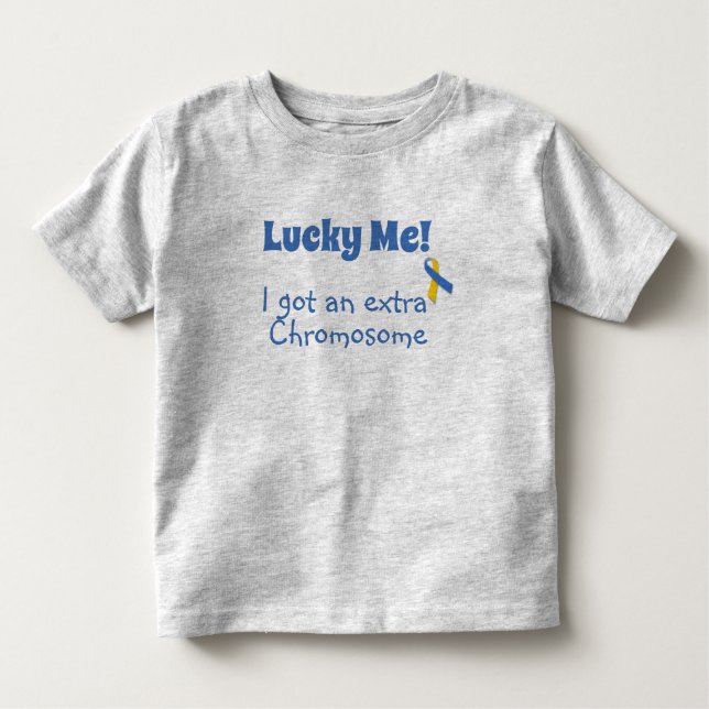T-shirt Pour Les Tous Petits Syndrome de Down - Lucky Me! Chromosome extra (Devant)