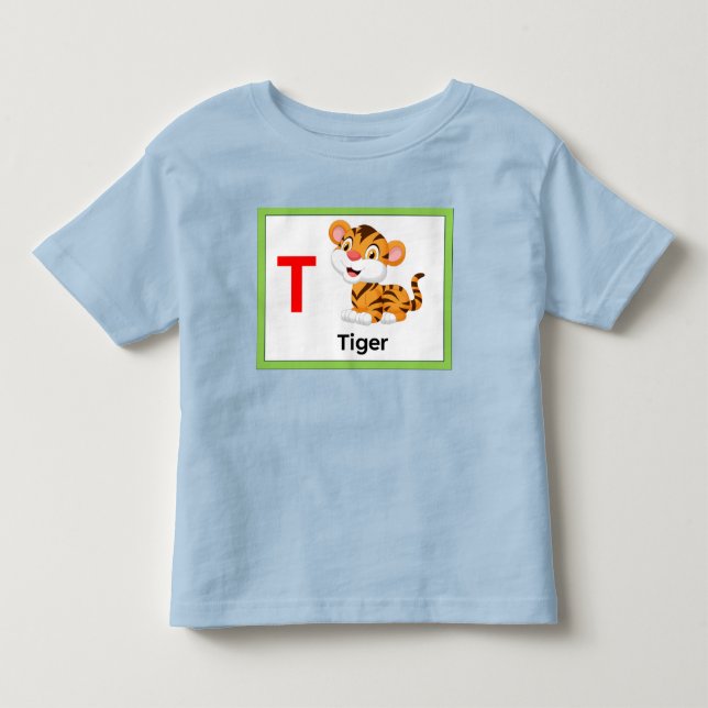T-shirt Pour Les Tous Petits T est pour Tiger (Devant)