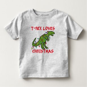T-shirt Pour Les Tous Petits T-Rex aime Noël