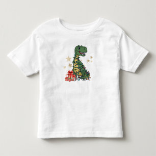 T-shirt Pour Les Tous Petits T-Rex dans les salles - Lumières de Noël drôles de