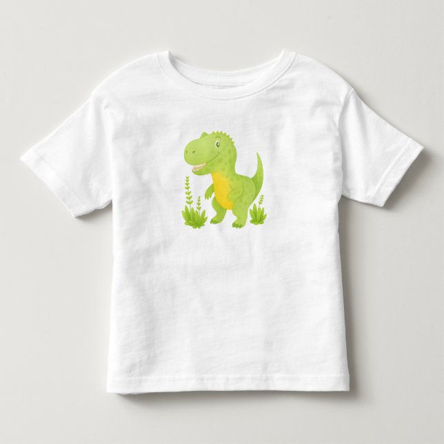 T-shirt Pour Les Tous Petits T-Rex Heureux (Devant)