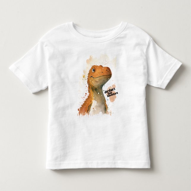 T-shirt Pour Les Tous Petits t shirt dinosaure mignon personnalisé (Devant)