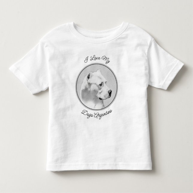 T-shirt Pour Les Tous Petits Tableau Dogo Argentino - Art Chien original (Devant)