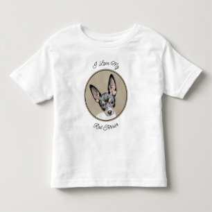 T-shirt Pour Les Tous Petits Tableau Rat Terrier - Cute Original Chien Art