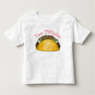 T-shirt Pour Les Tous Petits Taco Deux Jours Mardi 2 Ans Anniversaire Fête