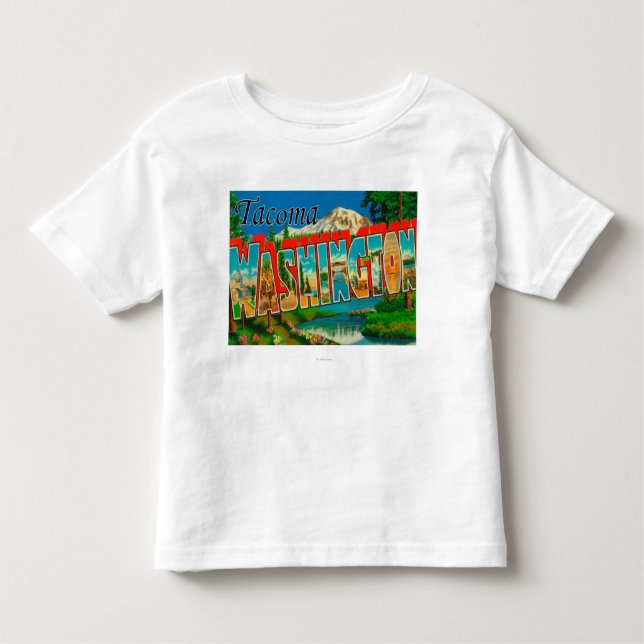 T-shirt Pour Les Tous Petits Tacoma, Washington - grandes scènes de lettre (Devant)