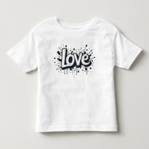 T-shirt Pour Les Tous Petits Tag d'amour monochrome