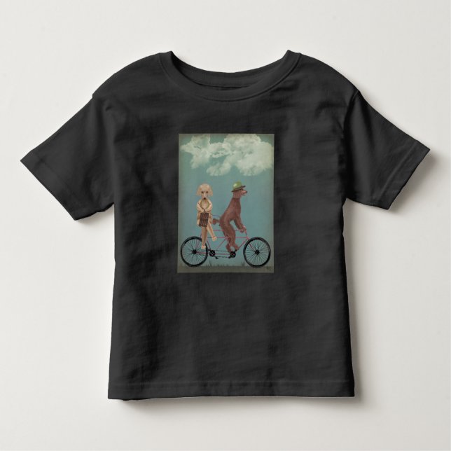 T-shirt Pour Les Tous Petits Tandem de caniche (Devant)