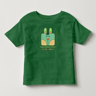 T-shirt Pour Les Tous Petits Team BunnyFace - Vert (Personnalisé)