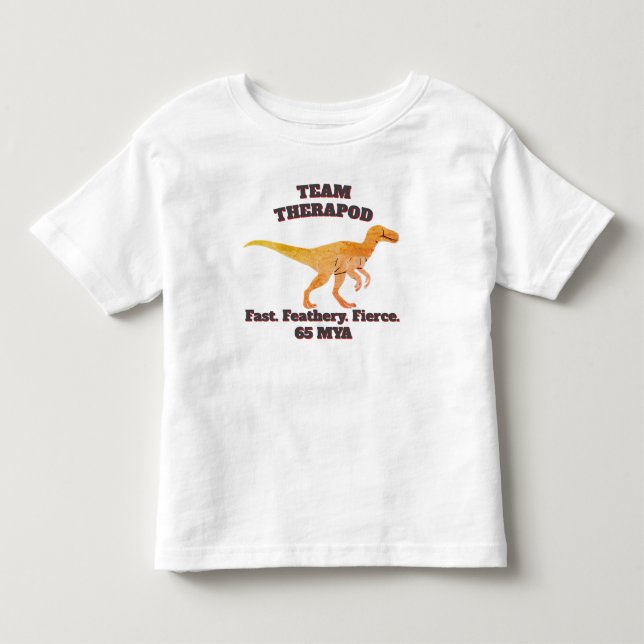 T-shirt Pour Les Tous Petits Team Theropod - Rapide. Plumes. Fierce (Devant)