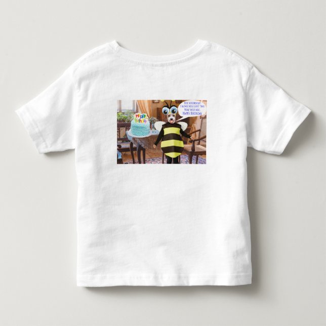 T-shirt Pour Les Tous Petits tee-shirt enfant. Joyeux anniversaire. chien d'abe (Dos)