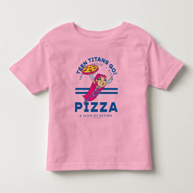 T-shirt Pour Les Tous Petits Teen Titans Go ! Starfire "Truth Justice Pizza" (Devant)